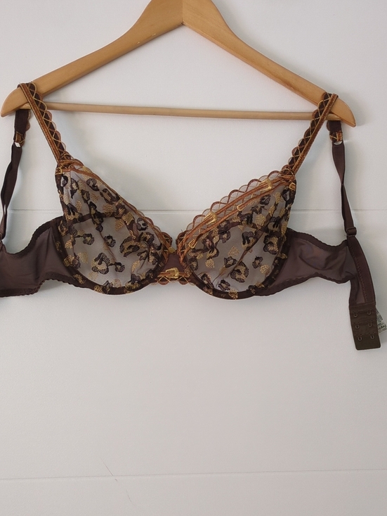 maison leijabi Other - Maison Leijabi Brown Lace Embroidered Underwire Bra - Women Intimates Sz 34D